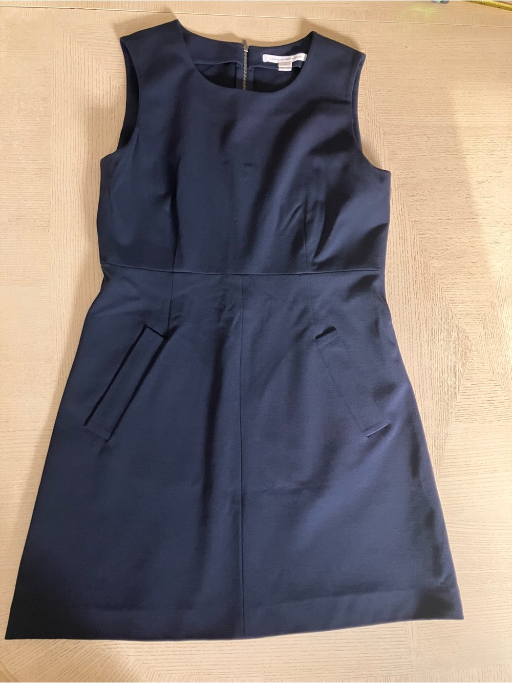 Diane Von Furstenberg Navy Sleeveless Mini Dress | Office - Academia - Preppy